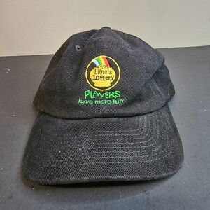 Illinois Lottery Players Have More Fun Hat Baseball Cap Black Adjustable NWOT